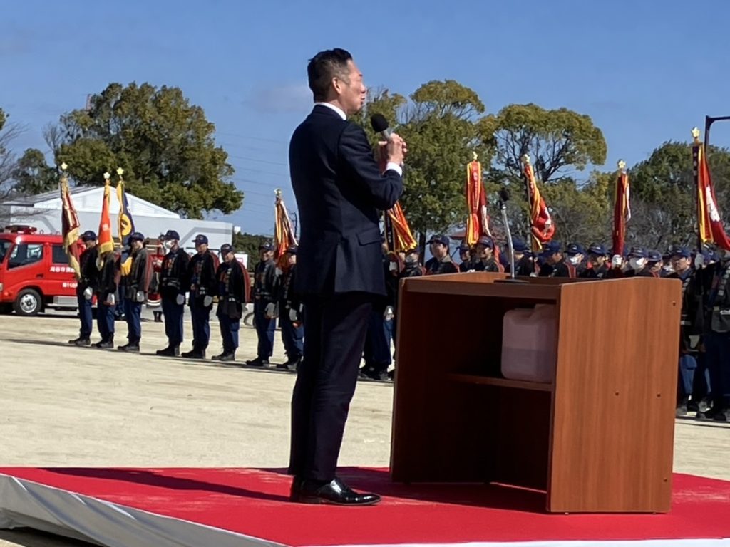 今日は消防団観閲式！